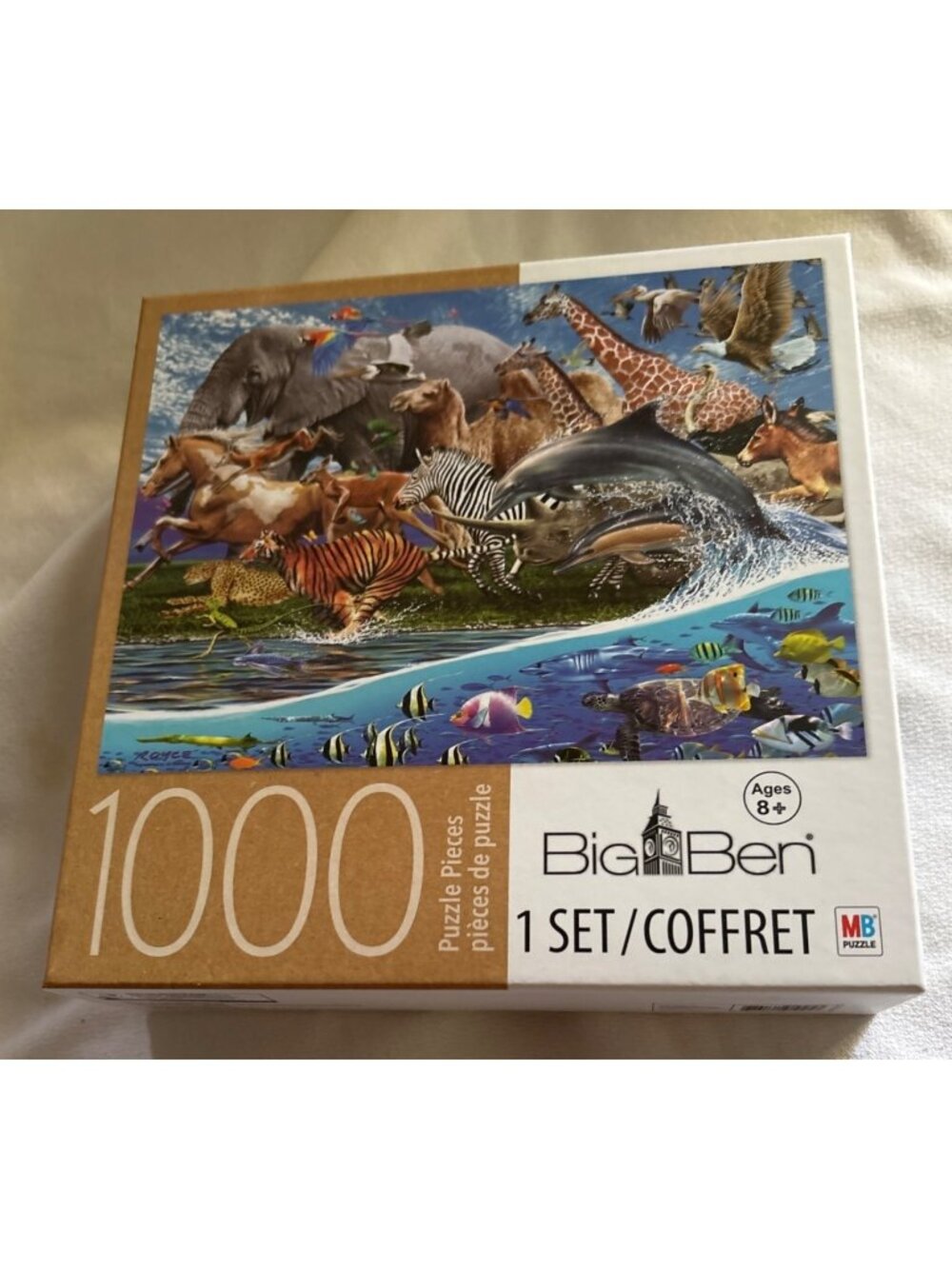 Big Ben Migration 1000-Piece Jigsaw Puzzle Animals Fish Giraffe Tiger Zebra